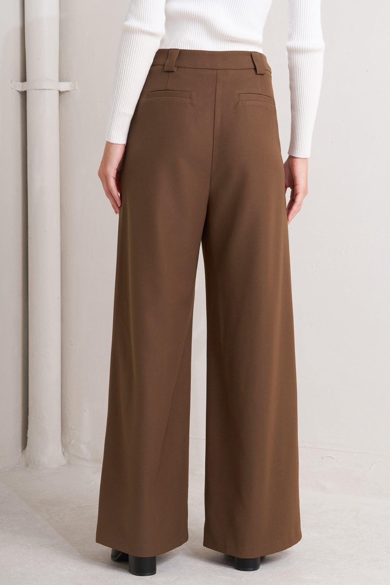 MONDAY FLOW BROWN WOVEN PANTS Flying Tomato