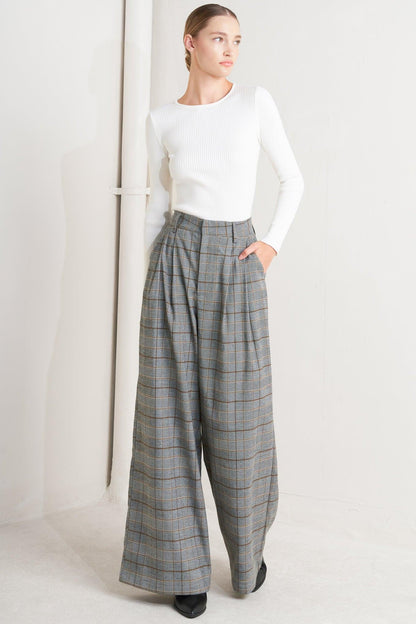 NEW AGE WOVEN PLAID PANTS Flying Tomato
