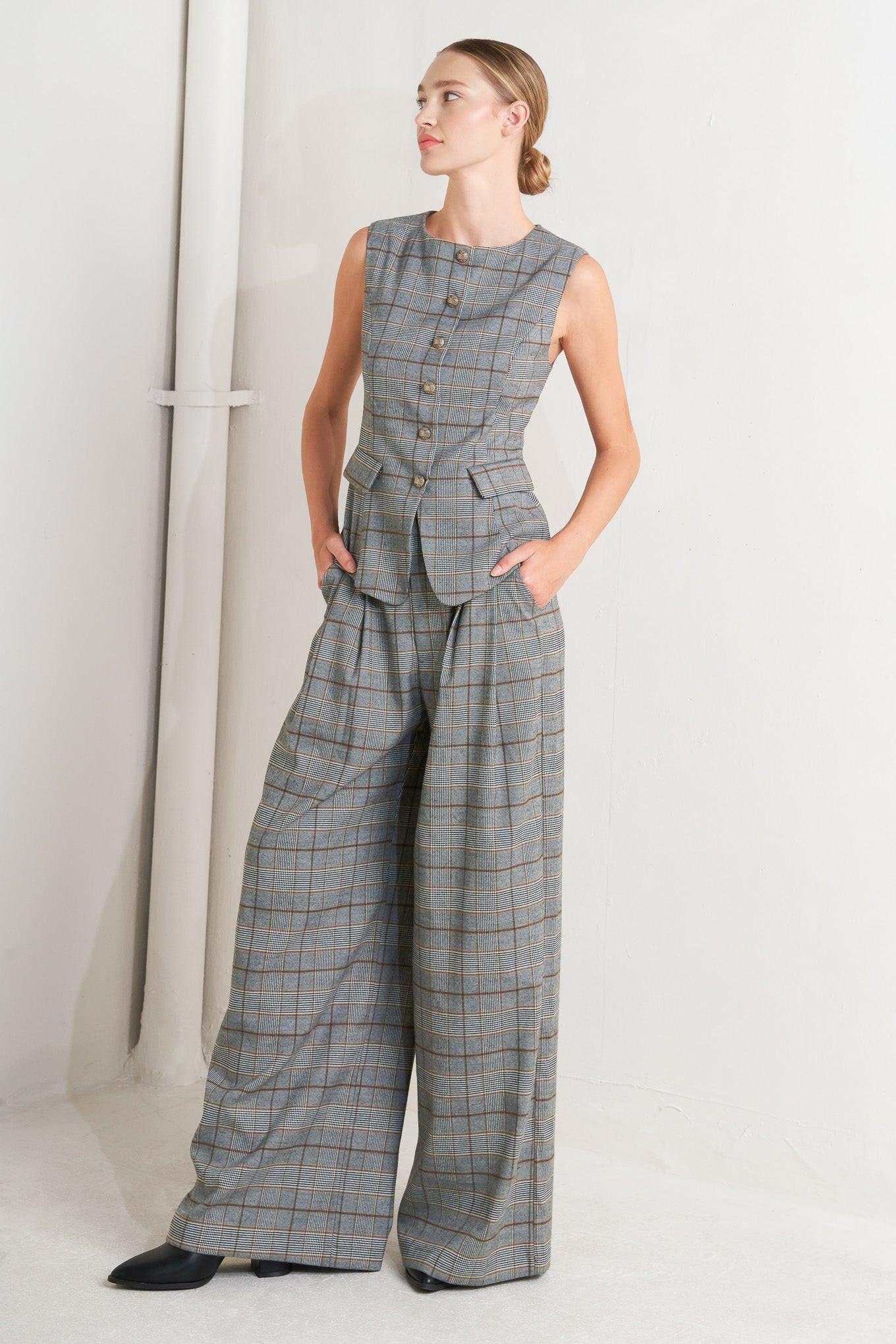 NEW AGE WOVEN PLAID PANTS Flying Tomato