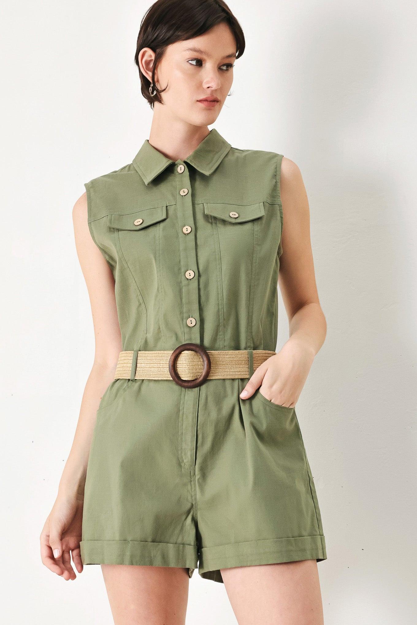 CUTIE EXPLORER WOVEN ROMPER Flying Tomato
