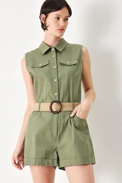 CUTIE EXPLORER WOVEN ROMPER Flying Tomato