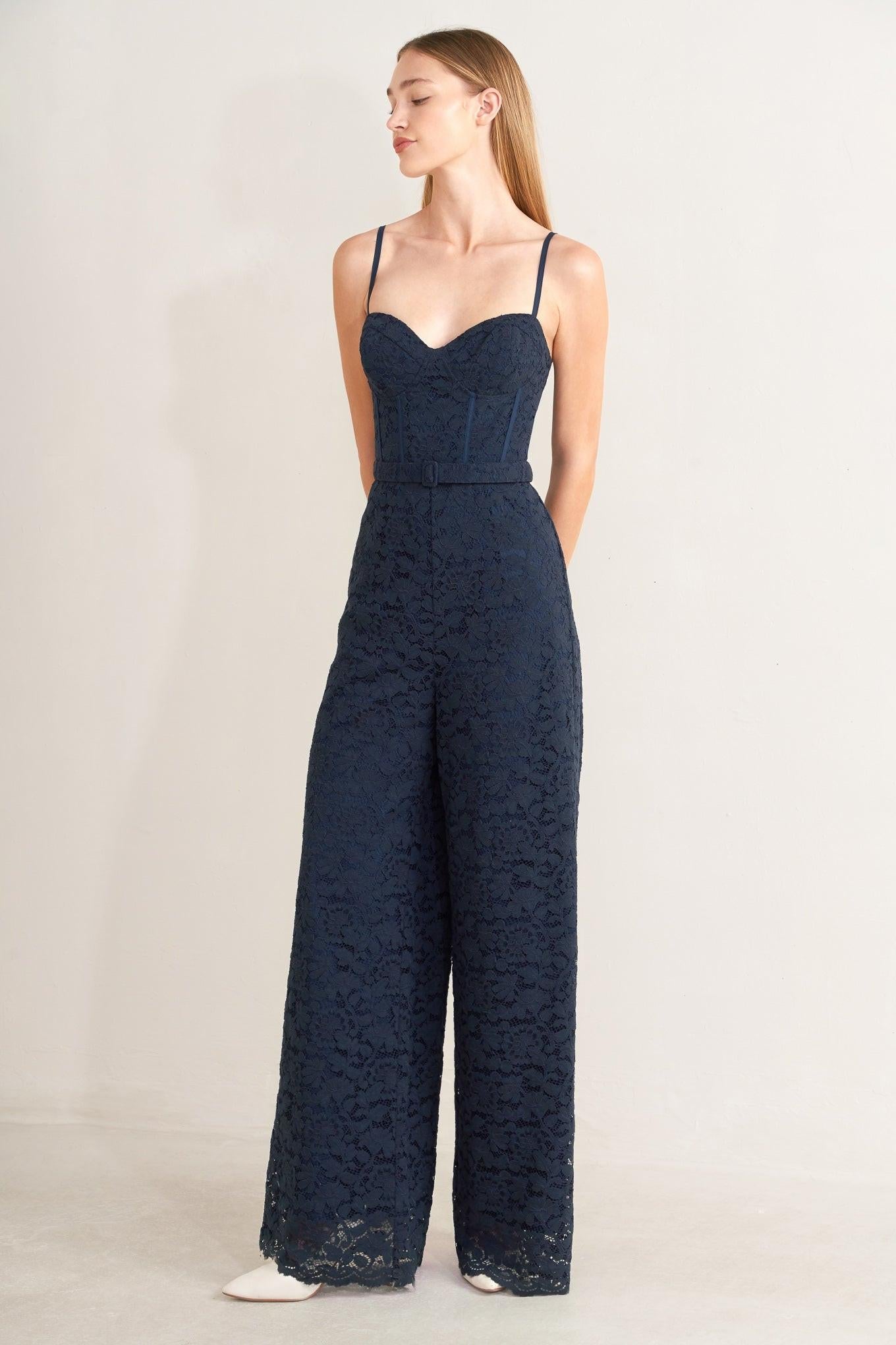 EVENING MUSE WOVEN LACE JUMPSUIT Flying Tomato