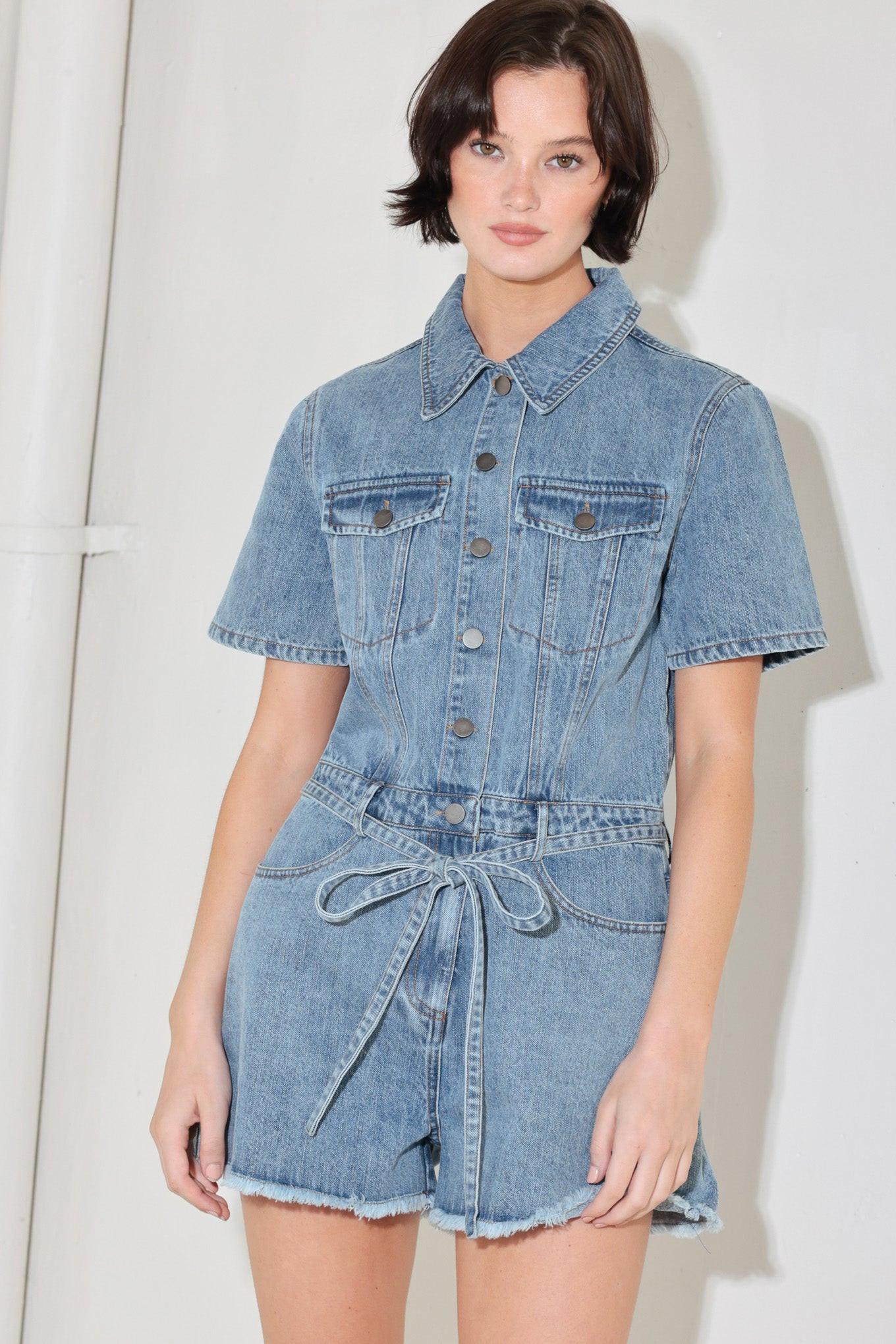 LAIDBACK LUXE DENIM ROMPER Flying Tomato