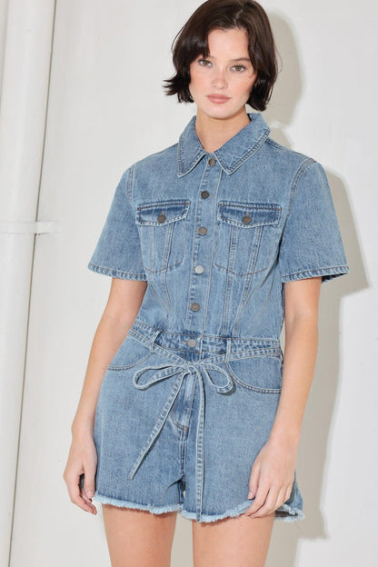 LAIDBACK LUXE DENIM ROMPER Flying Tomato