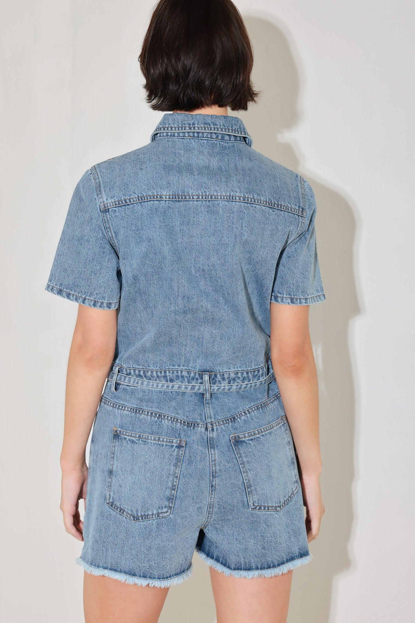 LAIDBACK LUXE DENIM ROMPER Flying Tomato