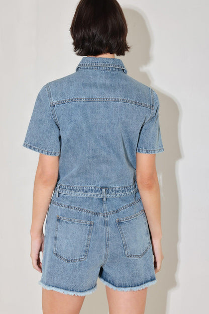 LAIDBACK LUXE DENIM ROMPER Flying Tomato