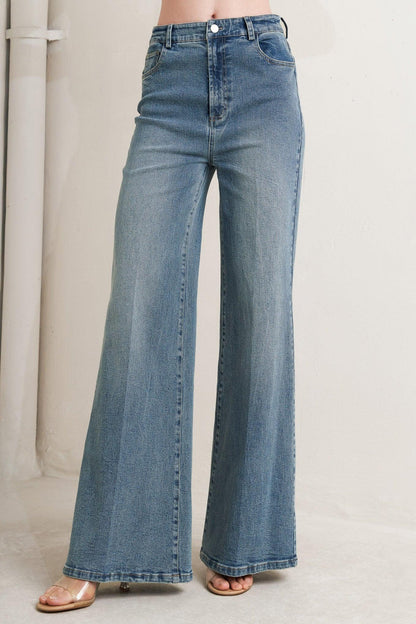NO SECOND THOUGHT WASHED DENIM PANTS Flying Tomato
