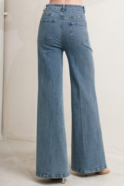 NO SECOND THOUGHT WASHED DENIM PANTS Flying Tomato