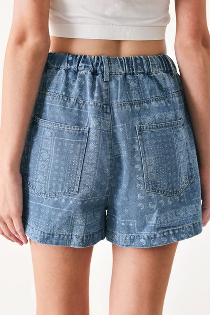 VINTAGE BANDANA DENIM SHORTS Flying Tomato