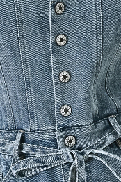 RELAXED CHIC DENIM ROMPER Flying Tomato