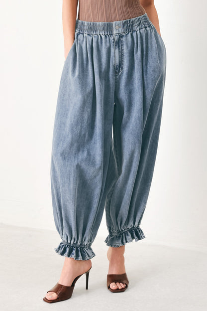 EASY VOLUME DENIM GENIE PANTS Flying Tomato