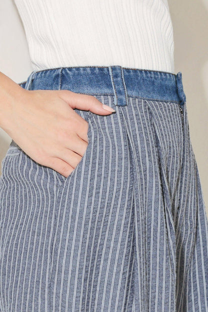 MARINA PINSTRIPE WOVEN SEERSUCKER PANTS Flying Tomato