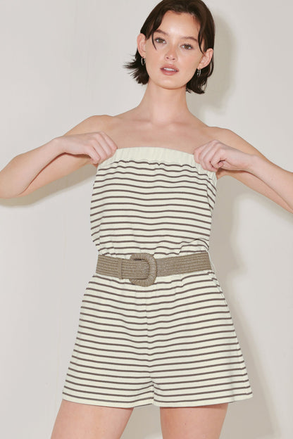 WEEKEND STRIPE KNIT ROMPER Flying Tomato