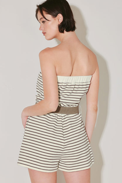 WEEKEND STRIPE KNIT ROMPER Flying Tomato