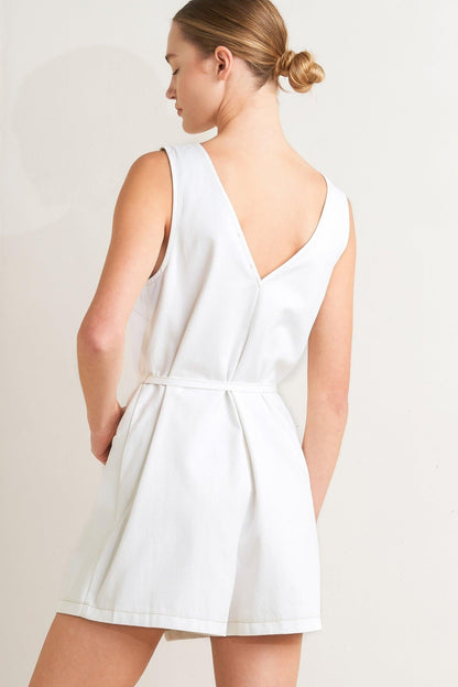EFFORTLESS ATTRACTION WOVEN ROMPER Flying Tomato