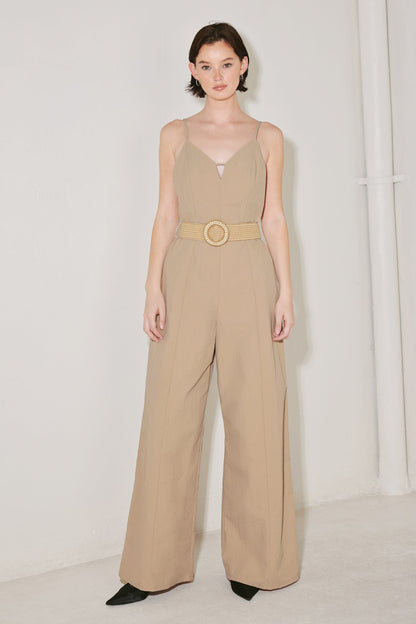 NEUTRAL GODDESS WOVEN JUMPSUIT Flying Tomato