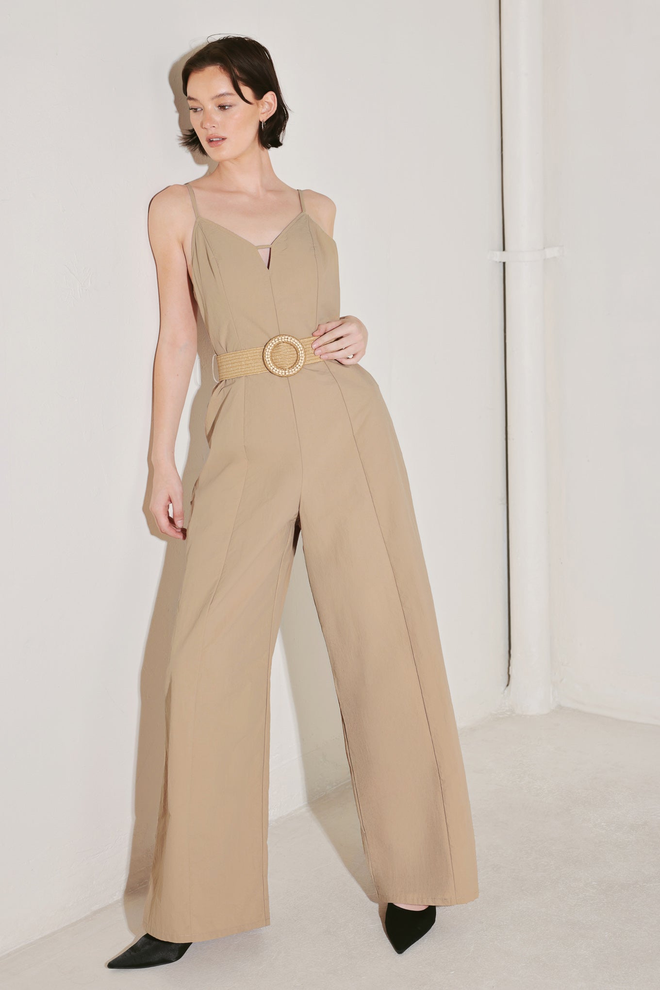 NEUTRAL GODDESS WOVEN JUMPSUIT Flying Tomato