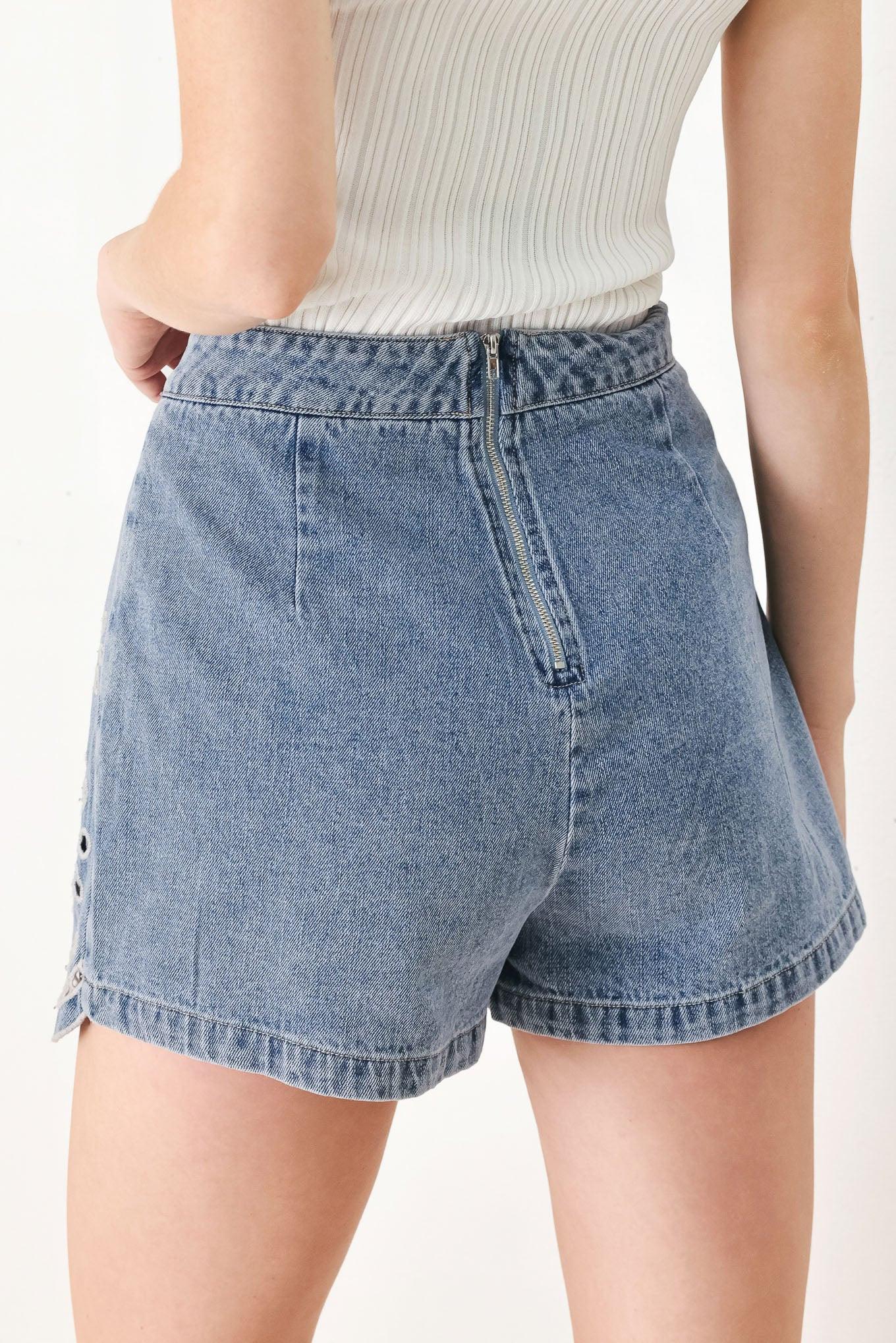 [PREORDER] FLORAL LOVE DENIM SKORT Flying Tomato