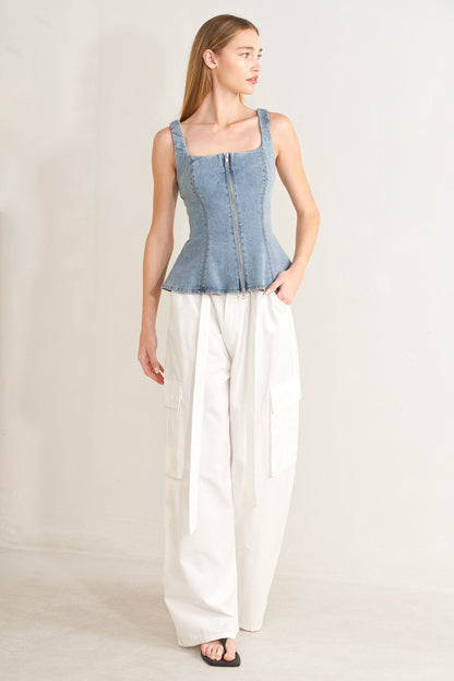 WHITE DRIFT WOVEN CARGO PANTS Flying Tomato