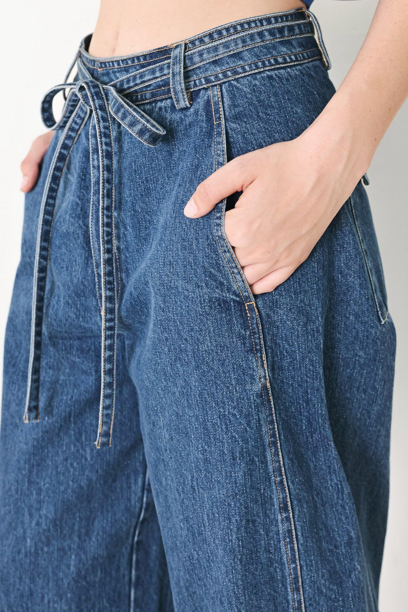 BLUE HONEY OVERSIZE DENIM PANTS Flying Tomato