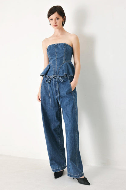 BLUE HONEY OVERSIZE DENIM PANTS Flying Tomato