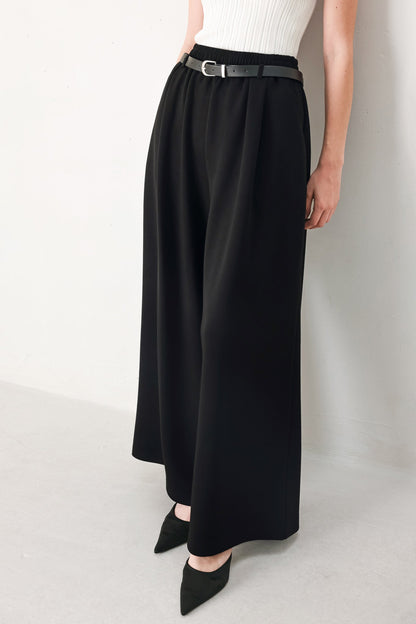BLACK TIE PALAZZO WIDE LEG PANTS Flying Tomato