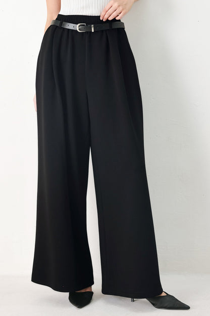 BLACK TIE PALAZZO WIDE LEG PANTS Flying Tomato