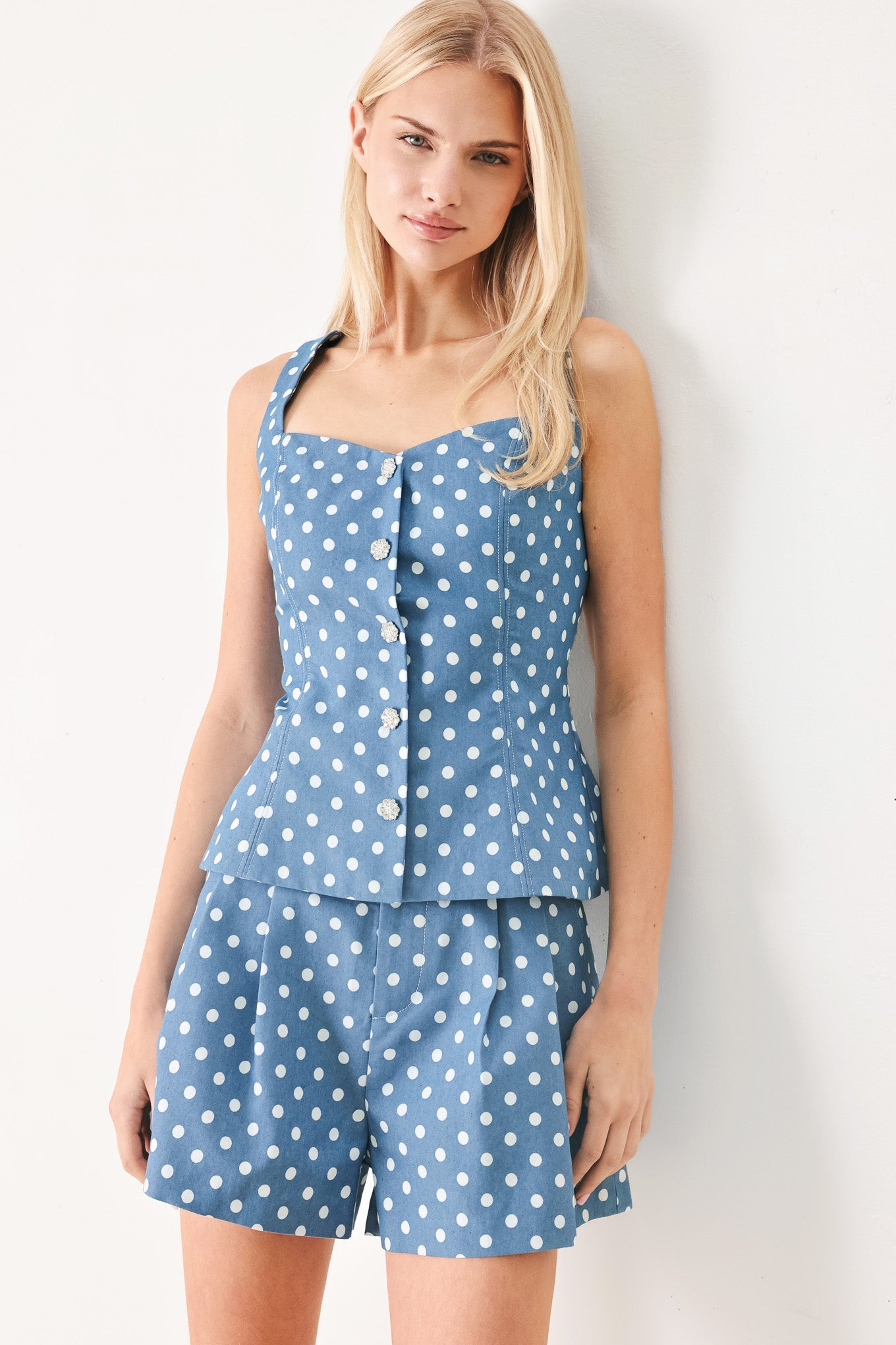 FLIRTY DOTS TIE WOVEN SHORTS Flying Tomato