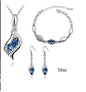 Crystal Earrings, Necklace, and Bracelet Three-Piece Set