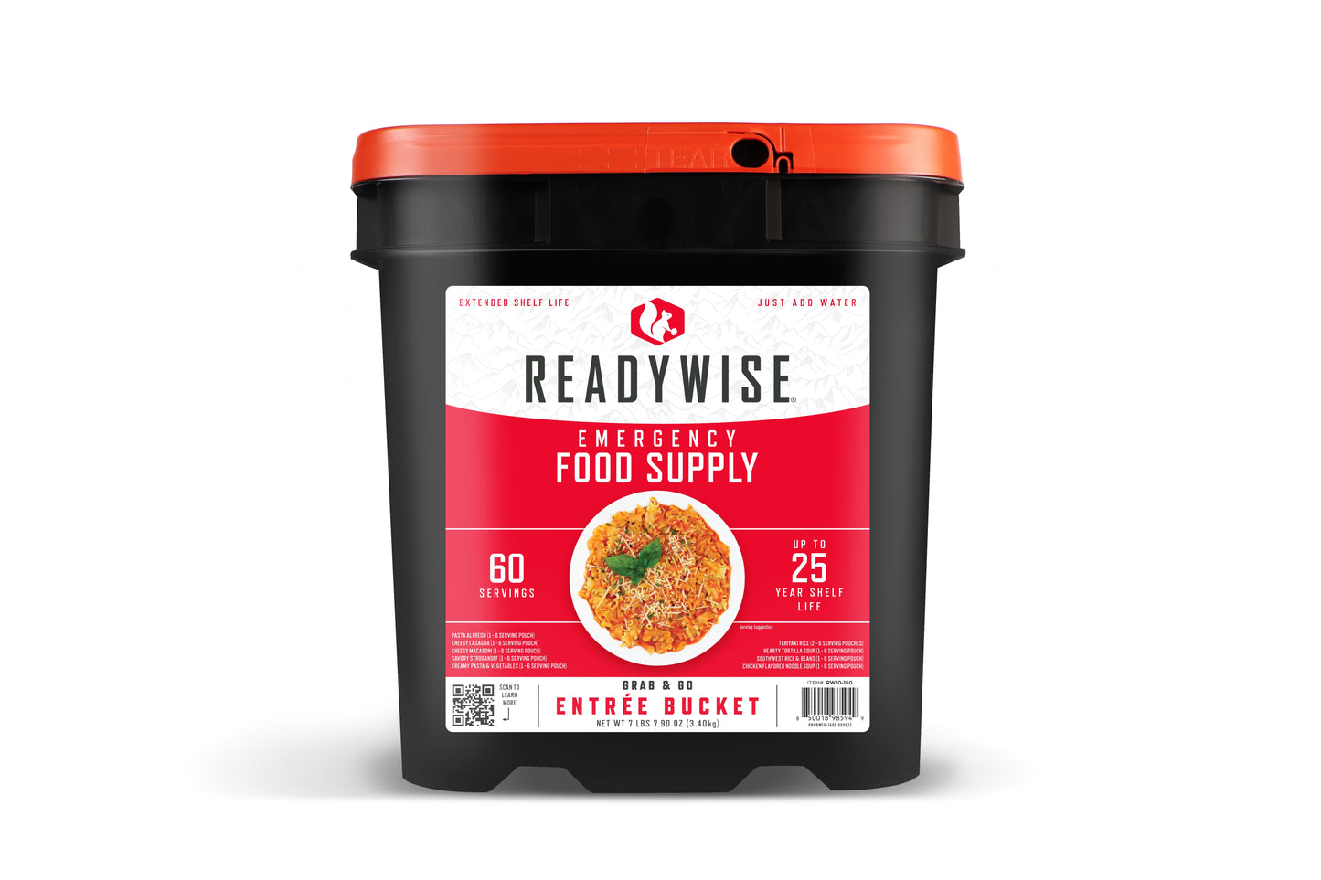 60 Serving Entree Only Grab n Go Bucket quakekits.com