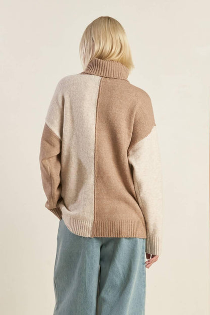 MIXED EMOTIONS COLORBLOCKED SWEATER TOP Flying Tomato