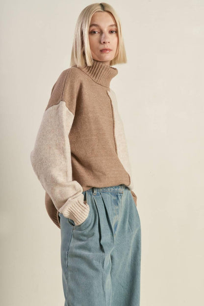 MIXED EMOTIONS COLORBLOCKED SWEATER TOP Flying Tomato