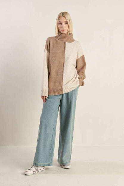 MIXED EMOTIONS COLORBLOCKED SWEATER TOP Flying Tomato