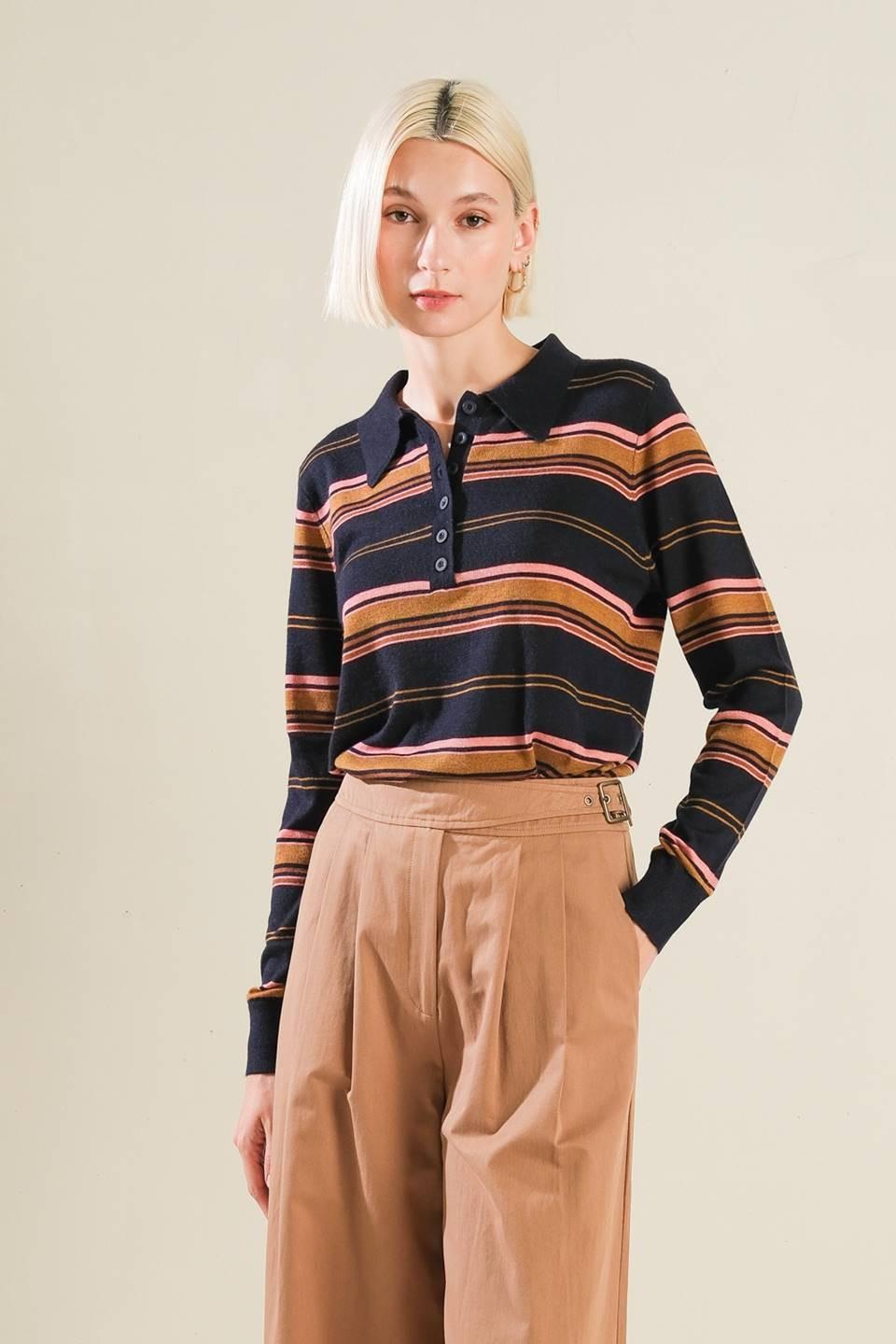CALL IT FATE SWEATER POLO TOP Flying Tomato