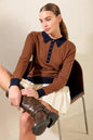 HIDDEN REFLECTIONS SWEATER POLO TOP Flying Tomato