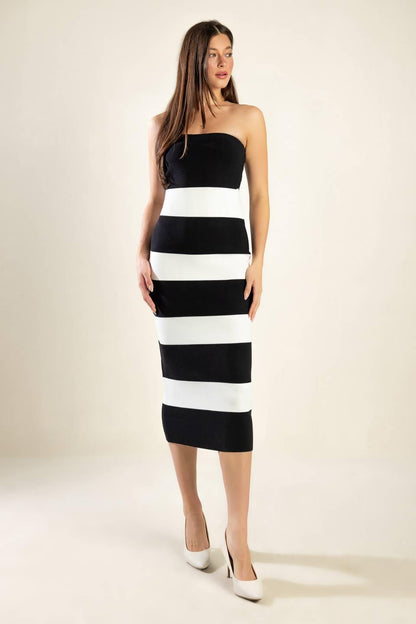 ROMANTIC AFTERNOON SWEATER MIDI TUBE DRESS Flying Tomato
