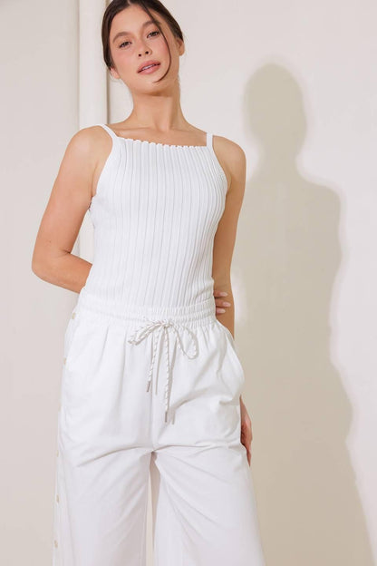 BIT OF SUNSHINE WHITE SWEATER KNIT TANK TOP Flying Tomato