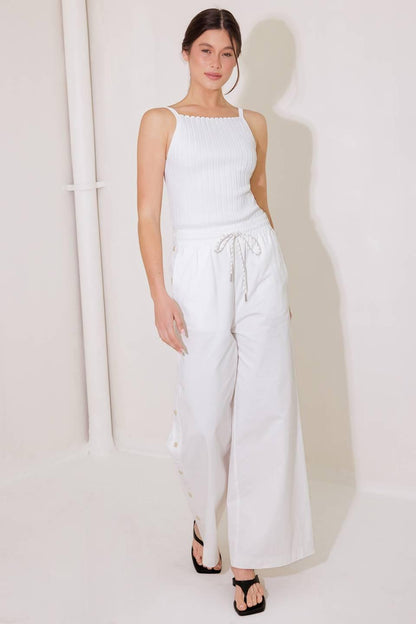 BIT OF SUNSHINE WHITE SWEATER KNIT TANK TOP Flying Tomato