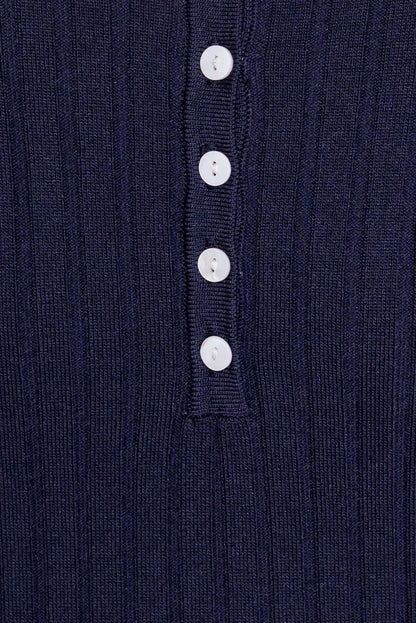 SO MAGNETIC NAVY SWEATER MIDI DRESS Flying Tomato