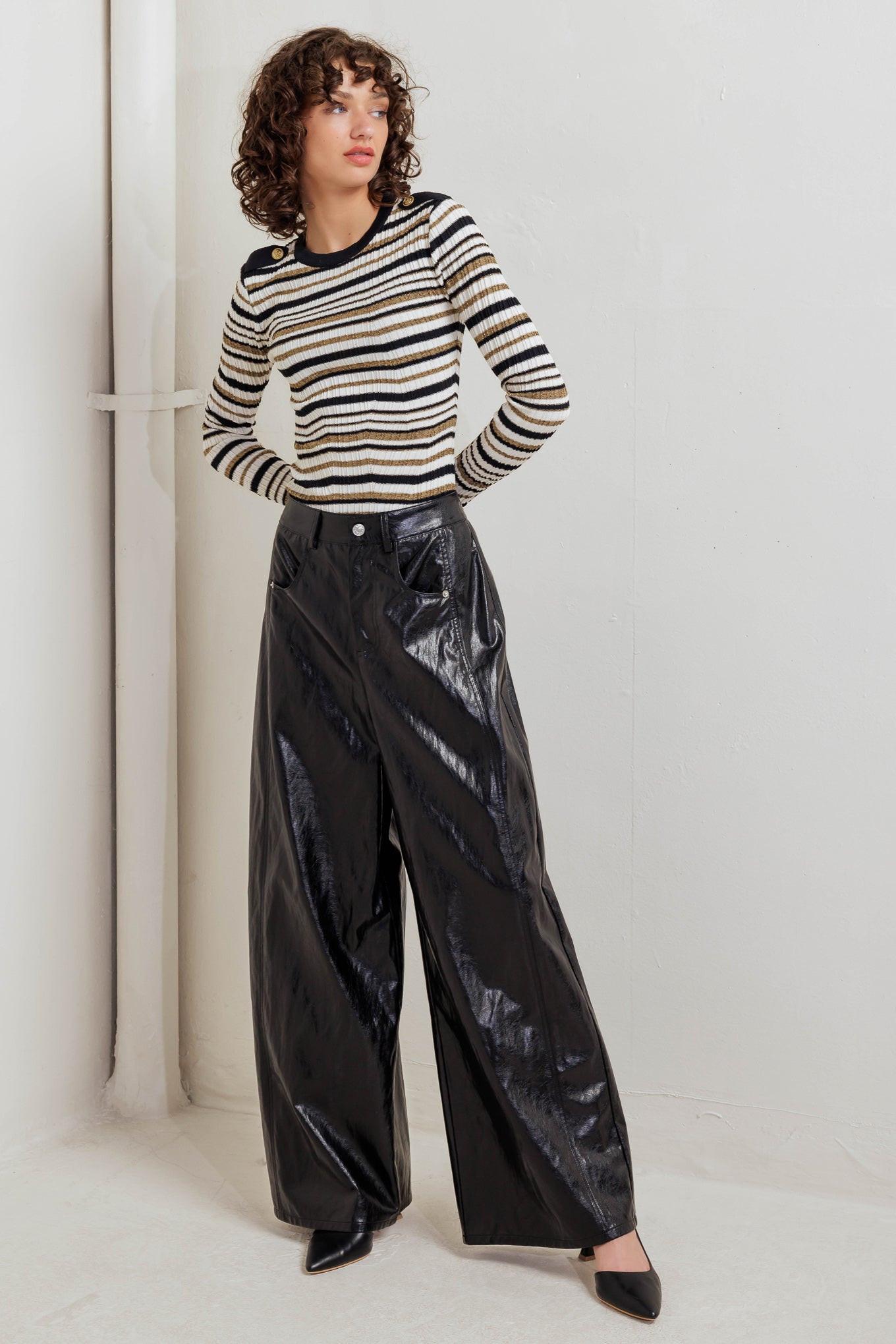 SWEET STRIPE MUSE SWEATER KNIT TOP Flying Tomato