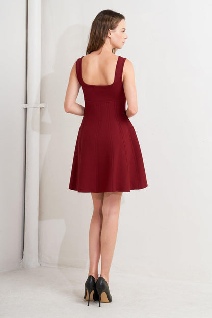SKATER IN WINE SWEATER MINI DRESS Flying Tomato