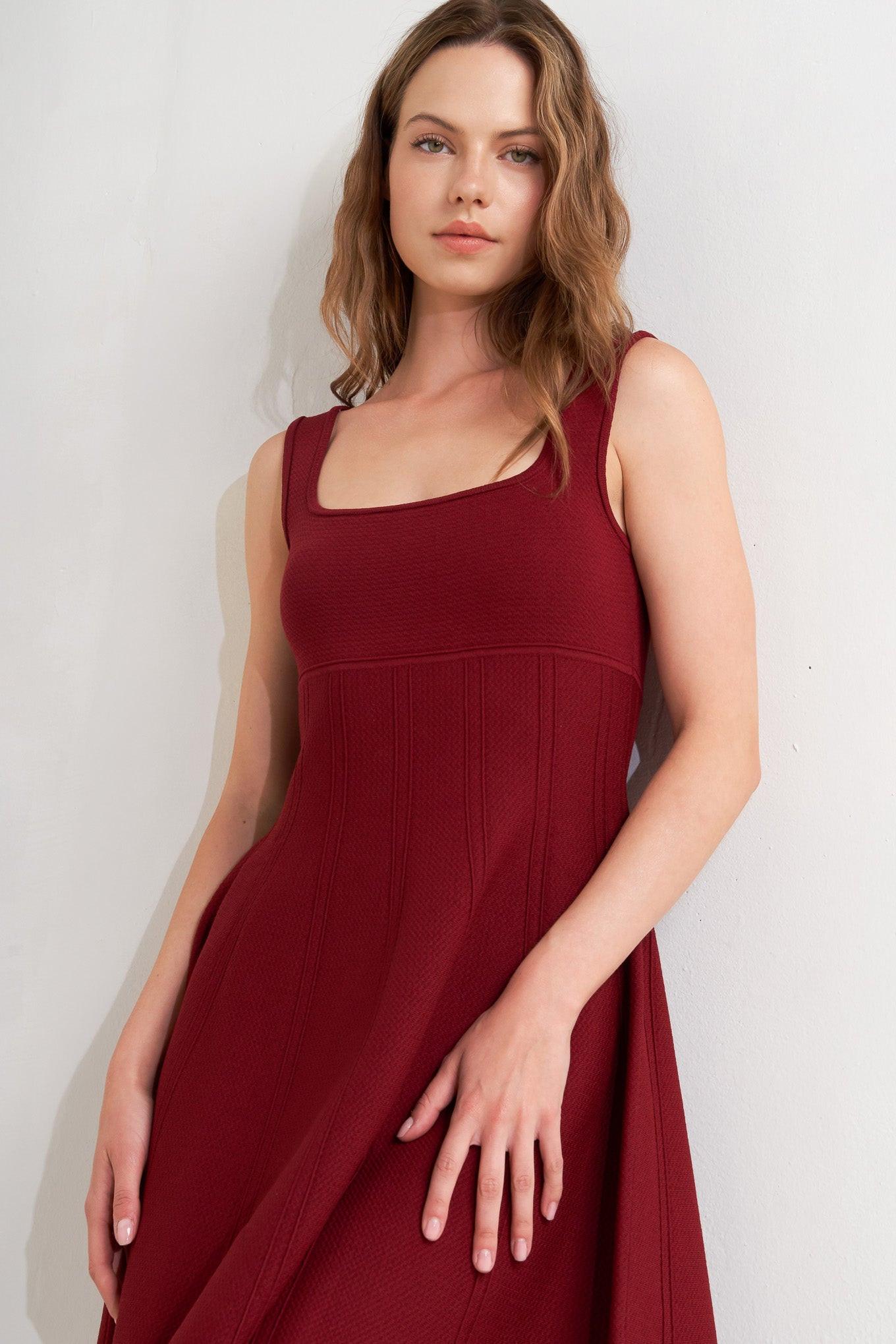 SKATER IN WINE SWEATER MINI DRESS Flying Tomato