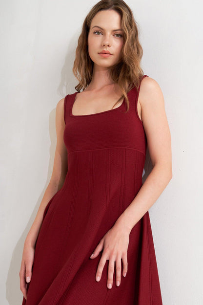 SKATER IN WINE SWEATER MINI DRESS Flying Tomato