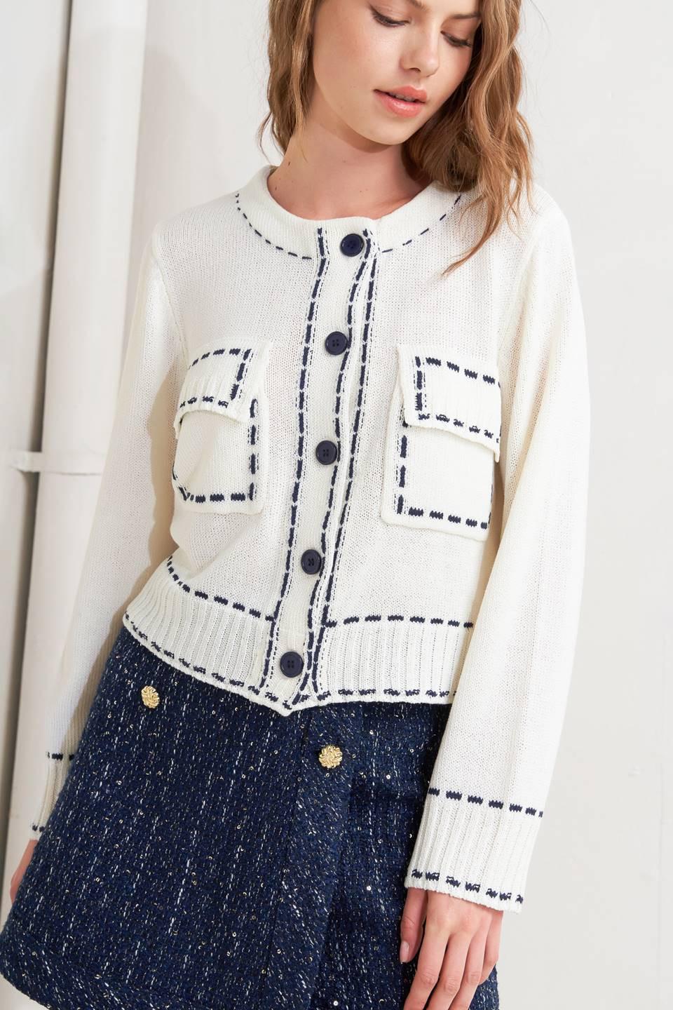 MONO FRAME SWEATER KNIT TOP Flying Tomato