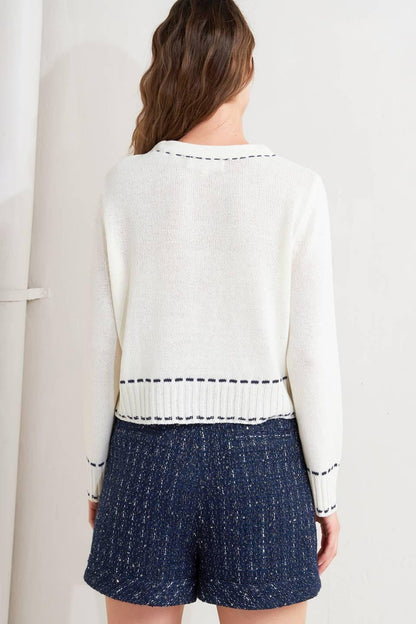 MONO FRAME SWEATER KNIT TOP Flying Tomato