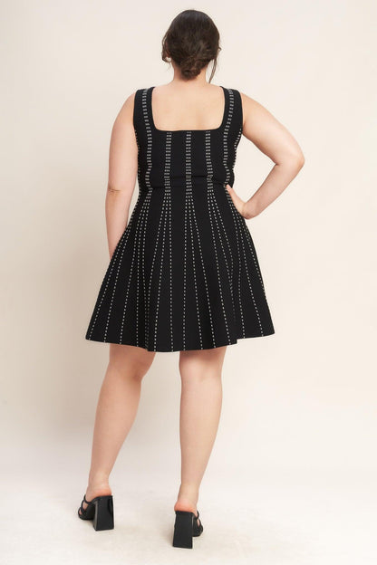 SUGAR STRIPE JACQUARD SWEATER MINI DRESS Flying Tomato