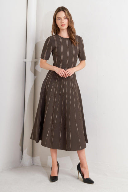 DOT DANCE SWEATER KNIT MIDI DRESS Flying Tomato