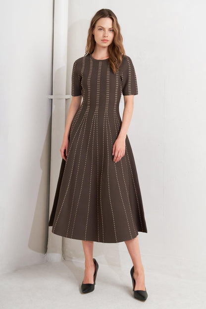 DOT DANCE SWEATER KNIT MIDI DRESS Flying Tomato