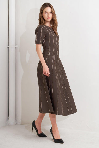 DOT DANCE SWEATER KNIT MIDI DRESS Flying Tomato