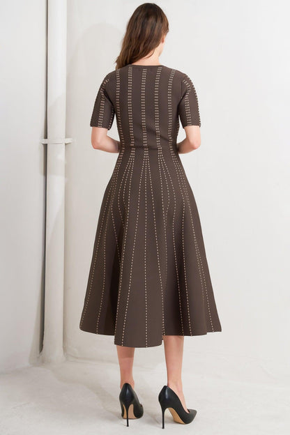 DOT DANCE SWEATER KNIT MIDI DRESS Flying Tomato